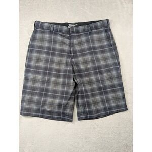 Nike Golf Tour Performance Dri-FIT Plaid Shorts Mens 36 Grey Black Checkered